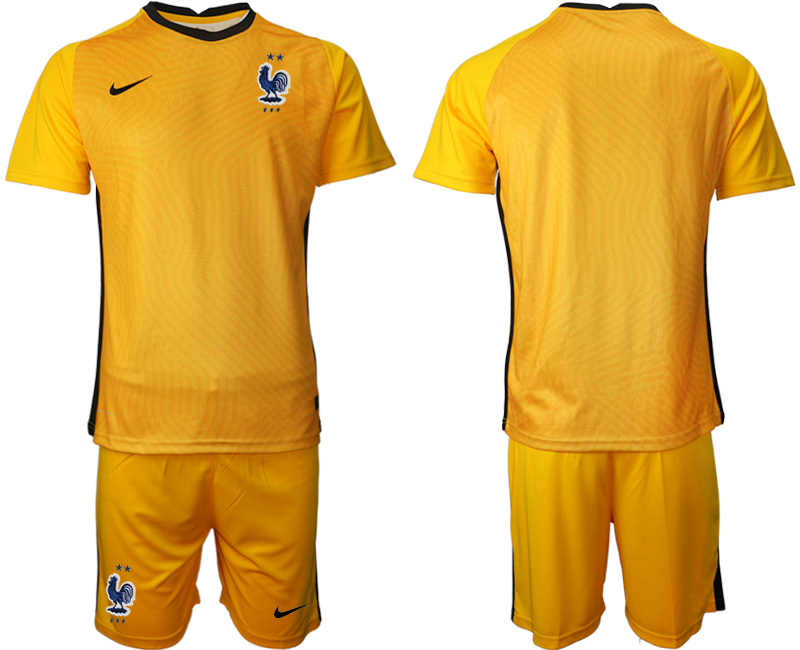 Men 2021 France yellow goalkeeper soccer jerseys